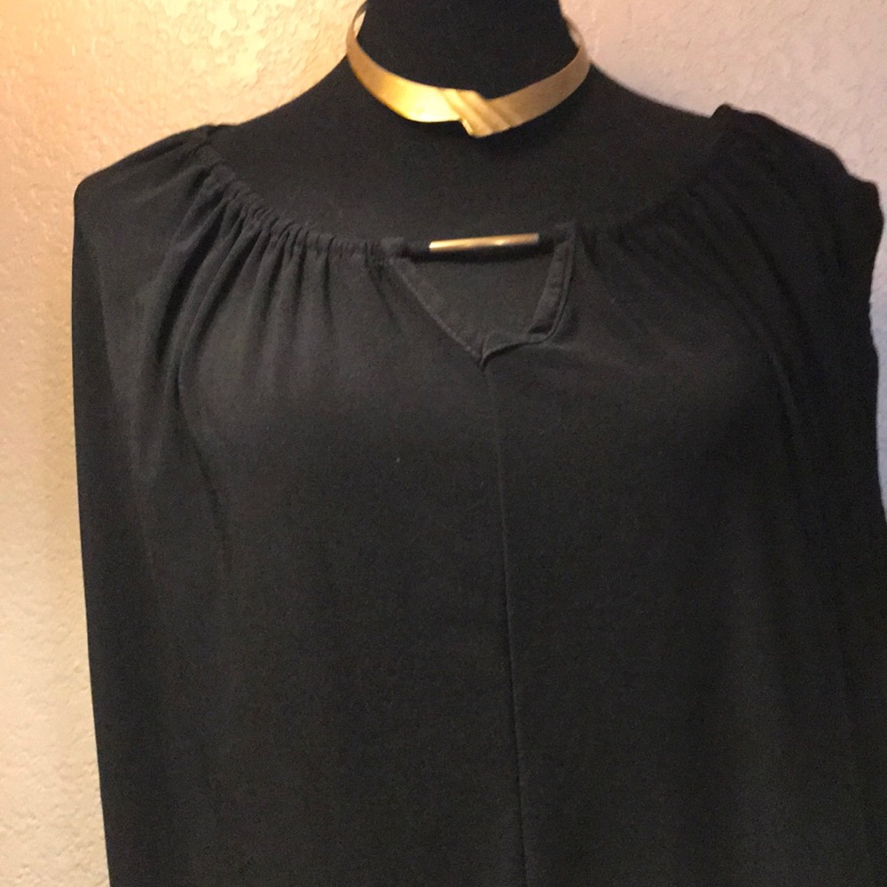 Black Blouse w/Brass Accent